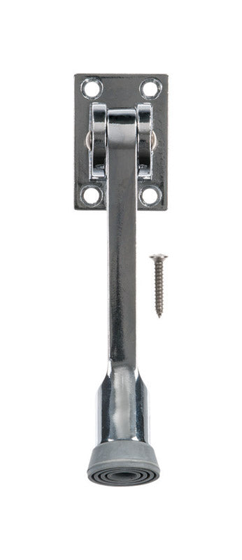 Ace 5 in. W Metal Chrome Silver Kick-Down Door Holder Mounts to door and wall 7/64 in.