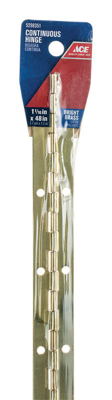 Ace 1-1/16 in. W X 48 in. L Bright Brass Brass Continuous Hinge 1 pk