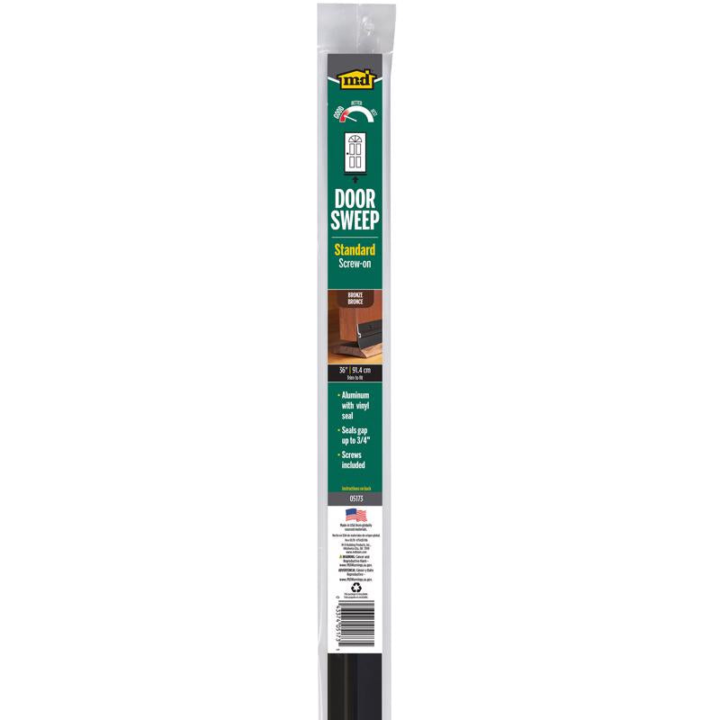 M-D BUILDING PRODUCTS Bronze Aluminum Sweep For Doors 36 in. L X 1.38 in.