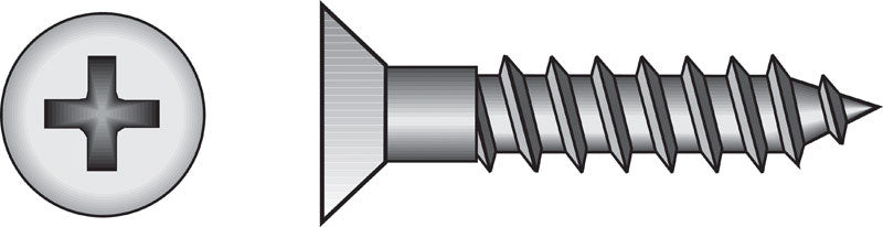 HILLMAN No. 9 X 1-1/4 in. L Phillips Coarse Wood Screws 1 pk