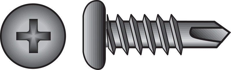 HILLMAN No. 6 Ga. X 3/8 in. L Phillips Pan Head Sheet Metal Screws 1 pk
