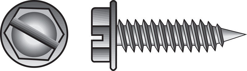 HILLMAN No. 10 Ga. X 3/4 in. L Slotted Hex Washer Head Sheet Metal Screws 1 pk