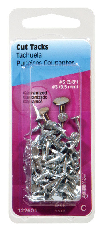 HILLMAN No. 8 X 9/16 in. L Galvanized Silver Steel Cut Tacks 1 pk