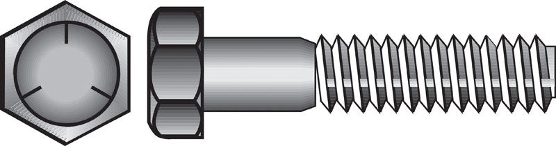 HILLMAN 1/2 in. D X 10 in. L Heat Treated Zinc Steel Hex Head Cap Screw 25 pk