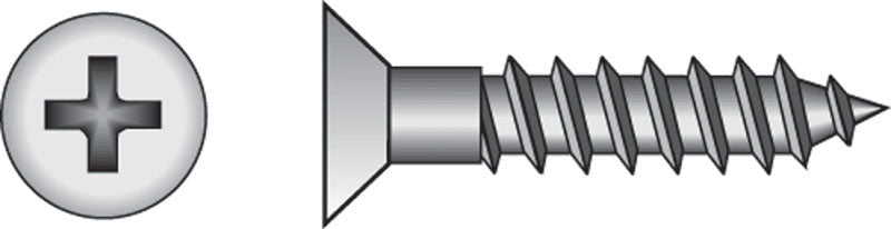 HILLMAN No. 12 X 1-1/2 in. L Phillips Zinc-Plated Coarse Wood Screws 50 pk