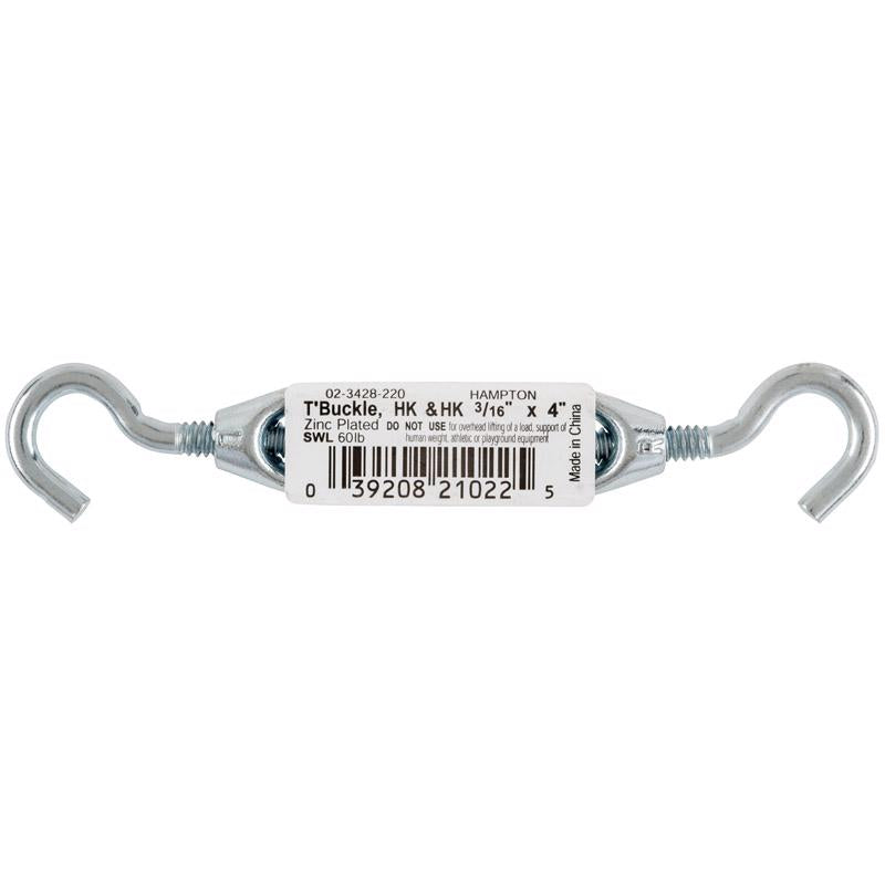 Hampton Zinc-Plated Aluminum/Steel Turnbuckle 60 lb 4.0 in. L