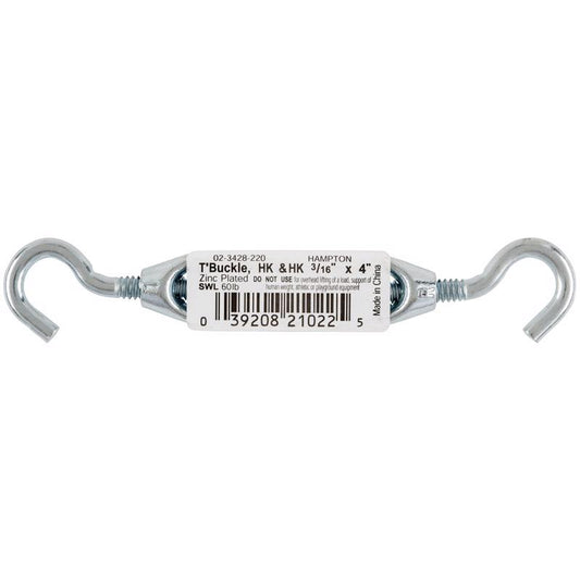Hampton Zinc-Plated Aluminum/Steel Turnbuckle 60 lb 4.0 in. L