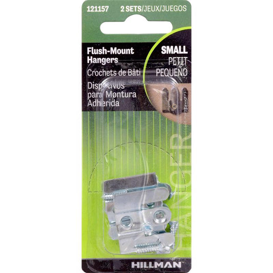 HILLMAN Zinc Silver Flush-Mount Picture Hanger 2 pk