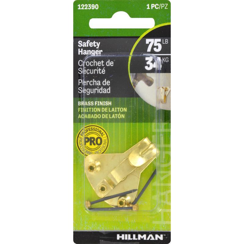 HILLMAN Brass-Plated Gold Professional Picture Hanger 75 lb 1 pk