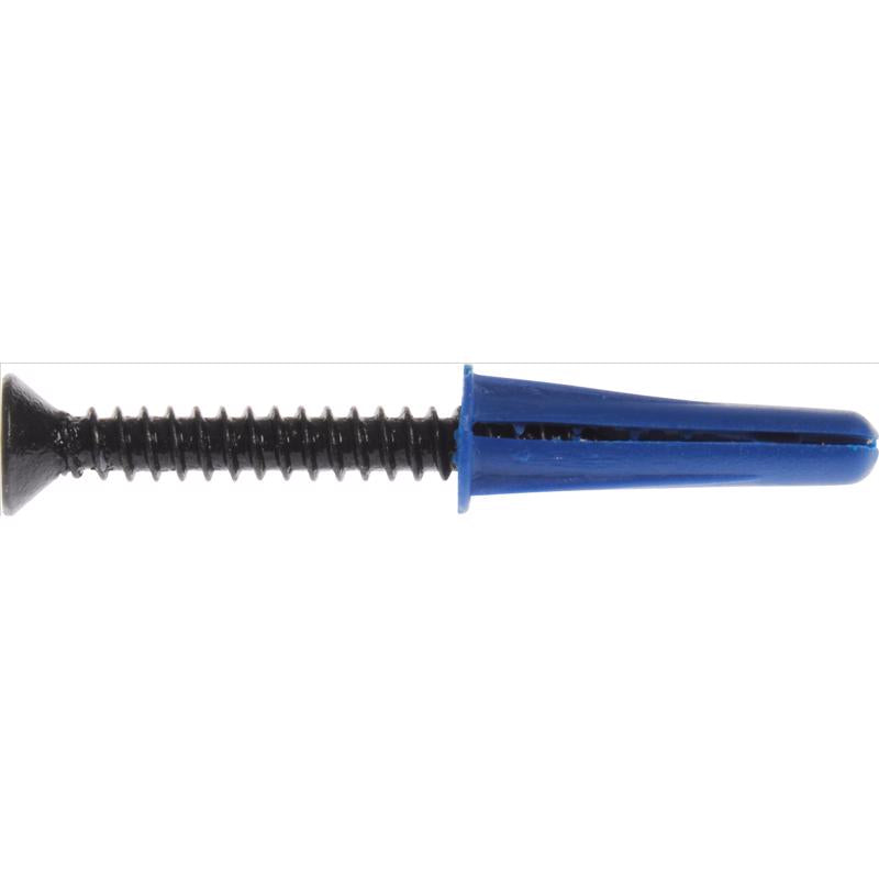 HILLMAN .190 in. D X 1 in. L Plastic Flat Head Conical Anchor 4 pk