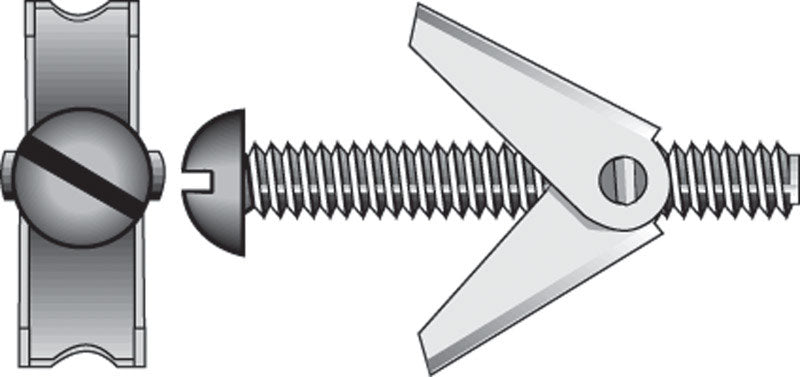 HILLMAN 1/4 in. D X 3 in. L Round Zinc-Plated Steel Toggle Bolt 1 pk