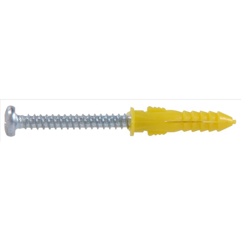 HILLMAN 0.164 in. D X 7/8 in. L Plastic Pan Head Ribbed Anchor 6 pk