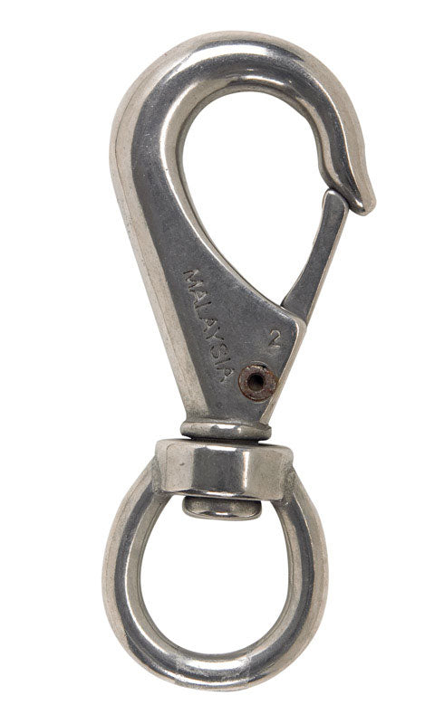 Campbell 7/16 in. D X 3-11/16 in. L Polished Stainless Steel Quick Snap 220 lb