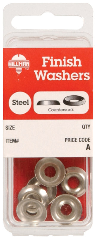 HILLMAN Nickel-Plated Steel .190 in. Finish Washer 10 pk