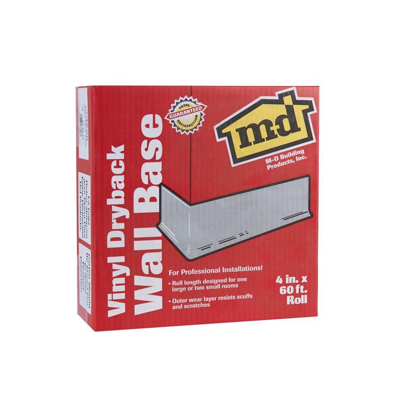M-D BUILDING PRODUCTS 4 in. H X 0.08 in. W X 60 ft. L Prefinished Black Vinyl Wall Base