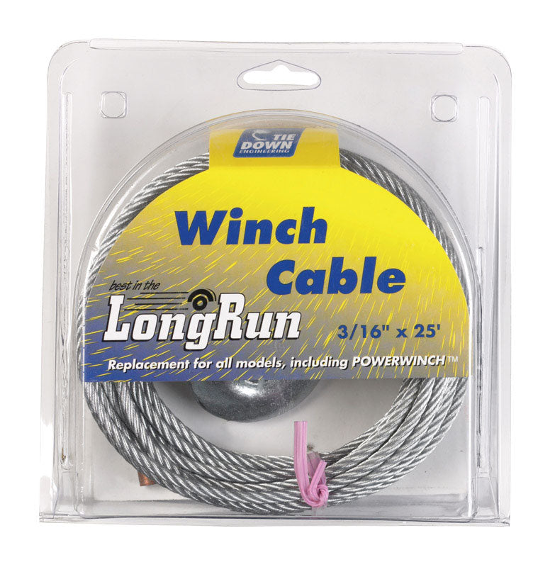 Tie Down Engineering 3/16 in. D X 25 ft. L Galvanized Steel Aircraft Cable