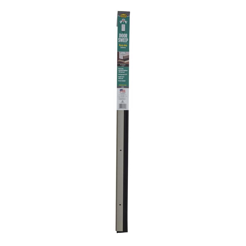 M-D BUILDING PRODUCTS Satin Nickel Aluminum/Vinyl Sweep For Doors 36 in. L X 2.13 in.