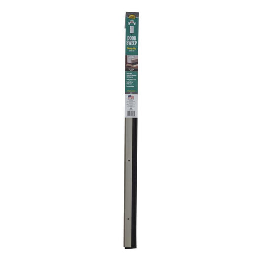 M-D BUILDING PRODUCTS Satin Nickel Aluminum/Vinyl Sweep For Doors 36 in. L X 2.13 in.