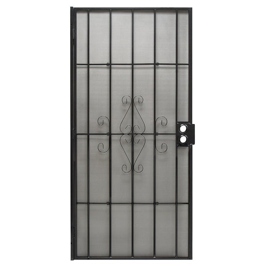 Precision 81-3/4 in. H X 36 in. W Regal Black Steel Security Door