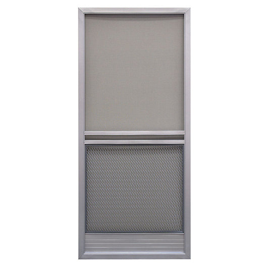 Precision 79-3/4 in. H X 31-1/4 in. W Capri Gray Steel Screen Door