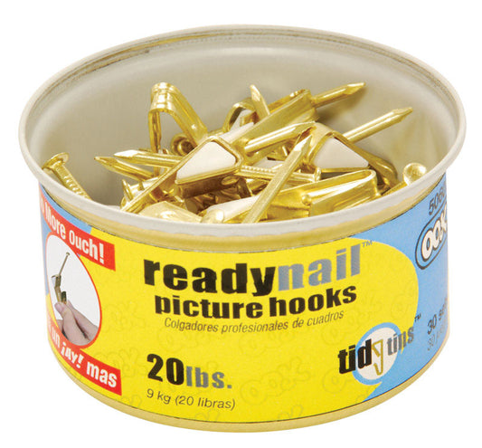 OOK Brass-Plated Standard Picture Hook 20 lb 30 pk