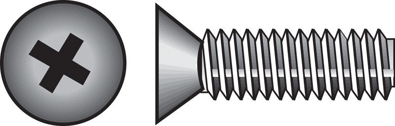 HILLMAN No. 6-32 Ga. X 1 in. L Phillips Flat Head Stainless Steel Machine Screws 100 pk