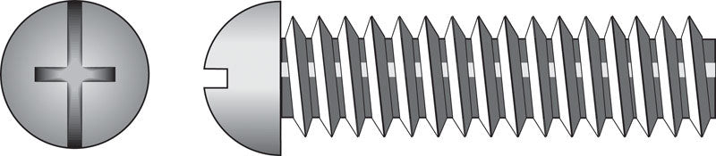 HILLMAN No. 1/4-20 Ga. X 1-3/4 in. L Combination Round Head Zinc-Plated Steel Machine Screws 100 pk