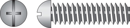 HILLMAN No. 1/4-20 Ga. X 1-3/4 in. L Combination Round Head Zinc-Plated Steel Machine Screws 100 pk