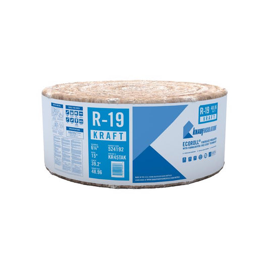 Knauf Next Gen 15 in. W X 39.2 ft. L X 6.25 in. R-19 Kraft Faced Fiberglass Insulation Roll 48.96 sq