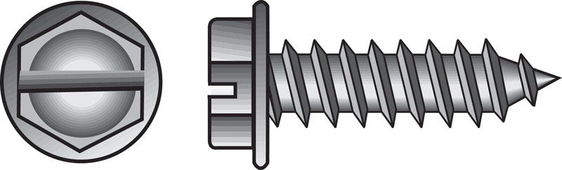 HILLMAN No. 6 Ga. X 1/2 in. L Slotted Hex Head Sheet Metal Screws 100 pk