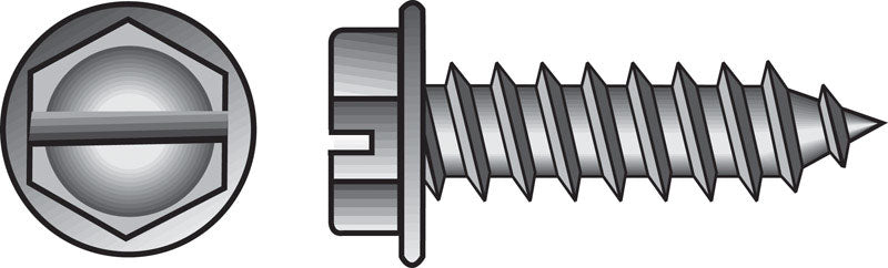 HILLMAN No. 12 Ga. X 2 in. L Slotted Hex Washer Head Sheet Metal Screws 100 pk