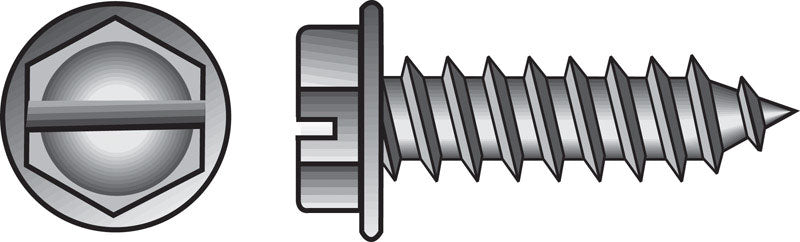 HILLMAN No. 14 Ga. X 1-1/2 in. L Slotted Hex Washer Head Sheet Metal Screws 100 pk