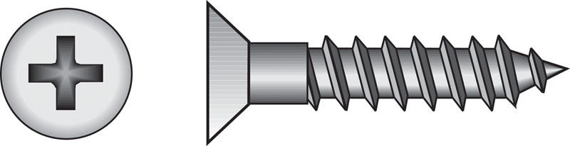 HILLMAN No. 4 X 3/4 in. L Phillips Zinc-Plated Coarse Wood Screws 100 pk
