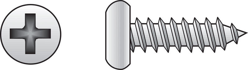 HILLMAN No. 6 Ga. X 3/8 in. L Phillips Pan Head Sheet Metal Screws 100 pk