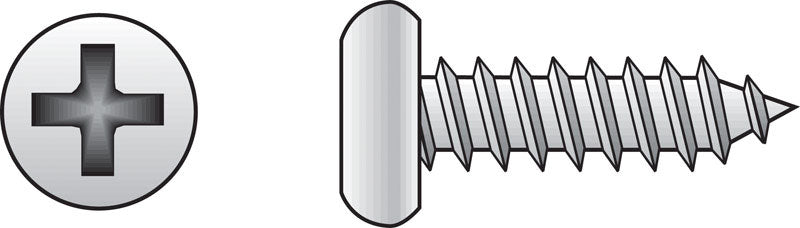 HILLMAN No. 14 Ga. X 3/4 in. L Phillips Pan Head Sheet Metal Screws 100 pk