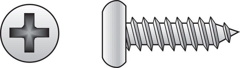 HILLMAN No. 8 Ga. X 1 in. L Phillips Pan Head Sheet Metal Screws 100 pk