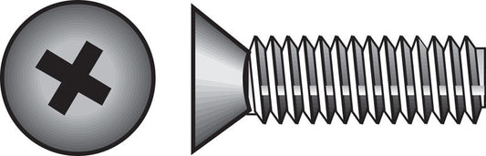 HILLMAN No. 6-32 Ga. X 1/2 in. L Phillips Flat Head Zinc-Plated Steel Machine Screws 100 pk