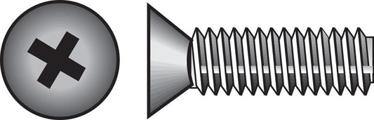 HILLMAN No. 8-32 Ga. X 1/2 in. L Phillips Flat Head Zinc-Plated Steel Machine Screws 100 pk