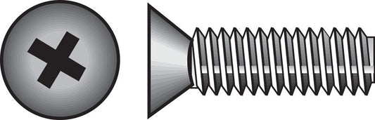 HILLMAN No. 8-32 Ga. X 3/4 in. L Phillips Flat Head Zinc-Plated Steel Machine Screws 100 pk