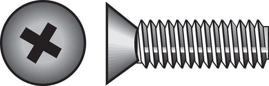 HILLMAN No. 10-24 Ga. X 3/4 in. L Phillips Flat Head Zinc-Plated Steel Machine Screws 100 pk