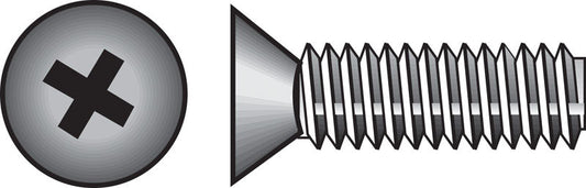 HILLMAN No. 10-24 Ga. X 1 in. L Phillips Flat Head Zinc-Plated Steel Machine Screws 100 pk
