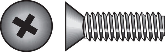 HILLMAN No. 10-24 Ga. X 1-1/4 in. L Phillips Flat Head Zinc-Plated Steel Machine Screws 100 pk