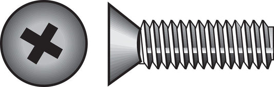 HILLMAN No. 10-24 Ga. X 2 in. L Phillips Flat Head Zinc-Plated Steel Machine Screws 100 pk