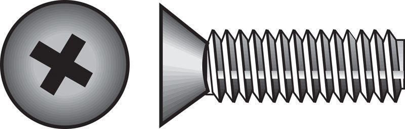 HILLMAN No. 10-24 Ga. X 2-1/2 in. L Phillips Flat Head Zinc-Plated Steel Machine Screws 100 pk