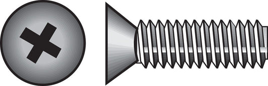 HILLMAN No. 1/4-20 Ga. X 1 in. L Phillips Flat Head Zinc-Plated Steel Machine Screws 100 pk