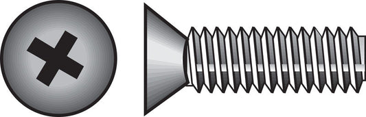 HILLMAN No. 1/4-20 Ga. X 1-1/4 in. L Phillips Flat Head Zinc-Plated Steel Machine Screws 100 pk