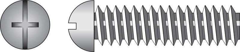 HILLMAN No. 6-32 Ga. X 1/4 in. L Combination Round Head Zinc-Plated Steel Machine Screws 100 pk