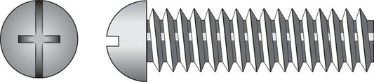 HILLMAN No. 6-32 Ga. X 1/4 in. L Combination Round Head Zinc-Plated Steel Machine Screws 100 pk
