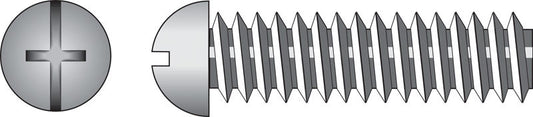 HILLMAN No. 6-32 Ga. X 3/8 in. L Combination Round Head Zinc-Plated Steel Machine Screws 100 pk