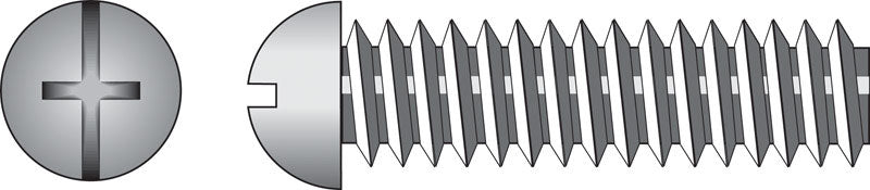 HILLMAN No. 6-32 Ga. X 1 in. L Combination Round Head Zinc-Plated Steel Machine Screws 100 pk